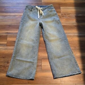 Bohemela Women's Burnished Blue Wide-Leg Jeans